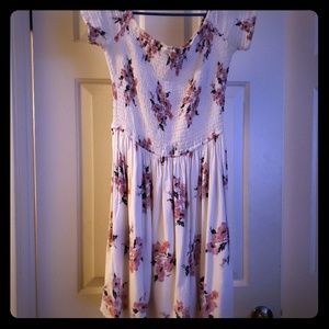Hollister Off-The-Shoulder White Floral Sundress